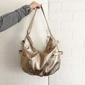 BODHI Gold Metallic Oversized Hobo Shoulder Bag